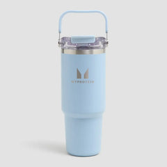 Myprotein Recycled Metal Top Handle Straw Bottle 900ml - Baby Blue