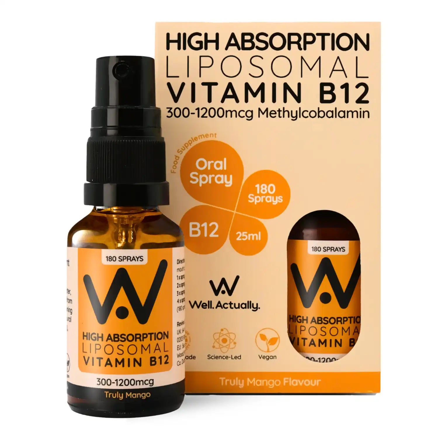 Well.Actually. Liposomal Vitamin B12 - 200 Sprays - Truly Fruity